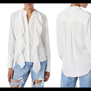 FRAME Long Sleeve Silk Blouse